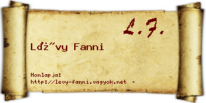 Lévy Fanni névjegykártya